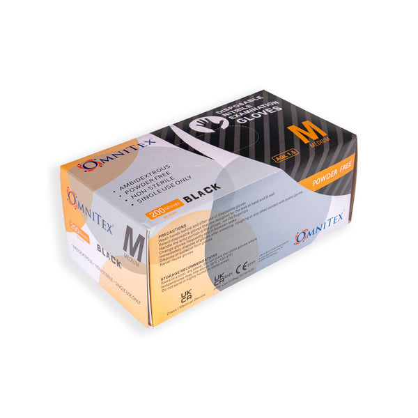 Omnitex Black Nitrile Gloves Box of 200 Gloves