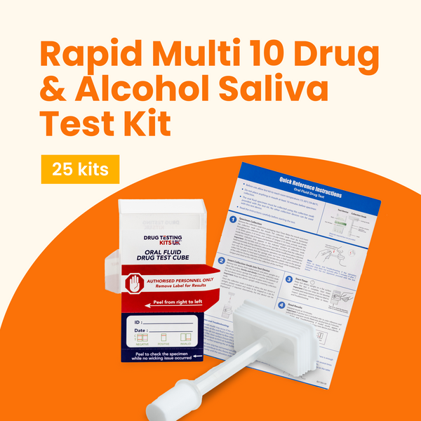 Rapid Multi 10 Drug & Alcohol Saliva Test Kit (25 Tests)