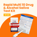 Rapid Multi 10 Drug & Alcohol Saliva Test Kit (50 Tests)