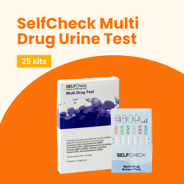 Multi Drug Basecheck SelfCheck Multi Drug Test Urine Drug 25 Tests | Drug Testing Kits UK