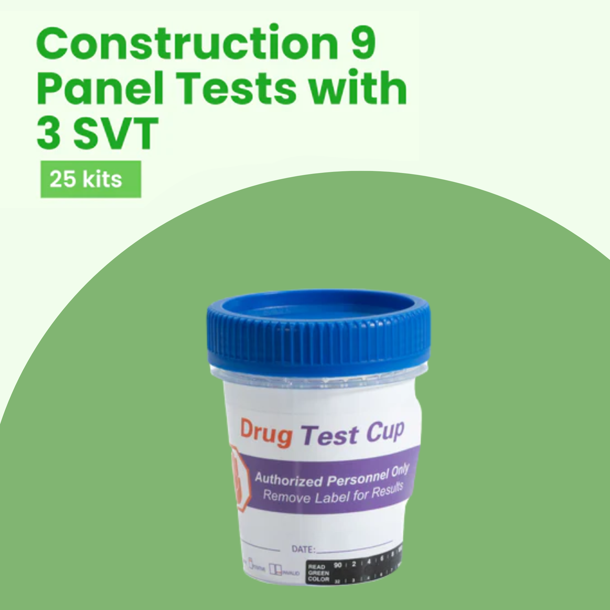 Construction 9 Panel Urine Drug Tests with 3 SVT (25 Tests) | Drug ...