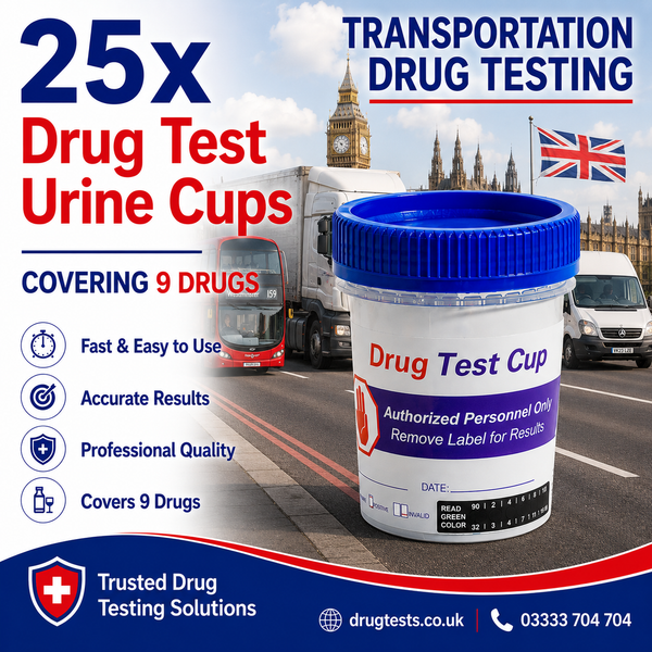 Transportation 9 Panel Urine Drug Tests with 3 SVT (25 Tests)