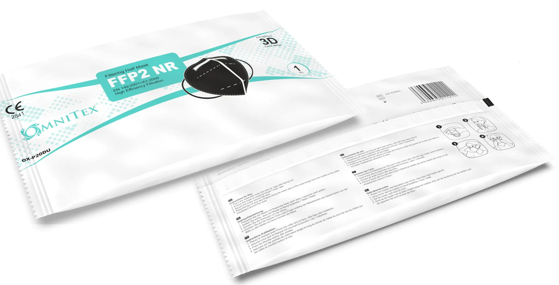 Omnitex Face Masks FFP2 – Box Of 20 In Black. | Drug Testing Kits UK